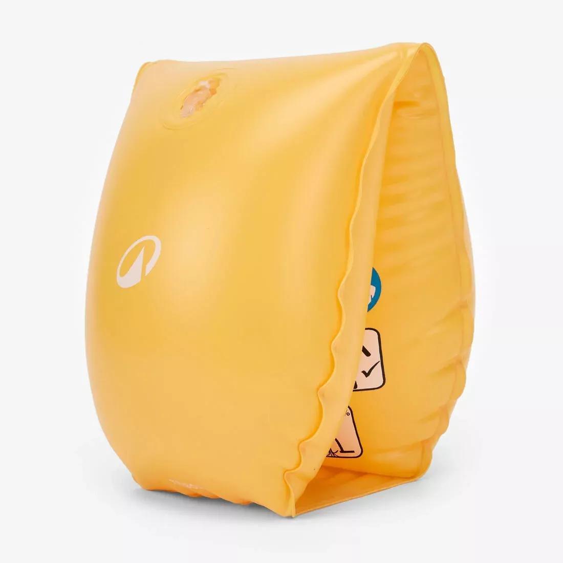 Kids Unisex swimming armbands 30 kg-60 kg, Yellow, No Color, large image number 3
