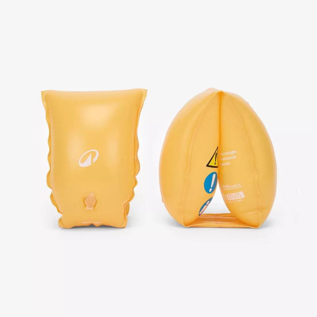 Kids Unisex swimming armbands 30 kg-60 kg, Yellow, No Color, large image number 0