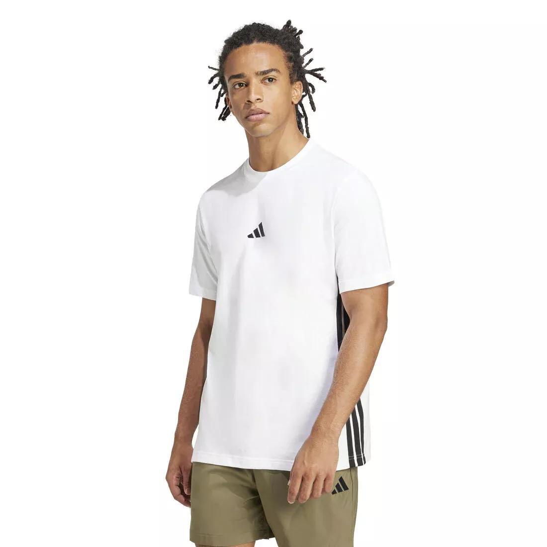 Essentials 3-Stripes Single Jersey T-Shirt, White, No Color, medium