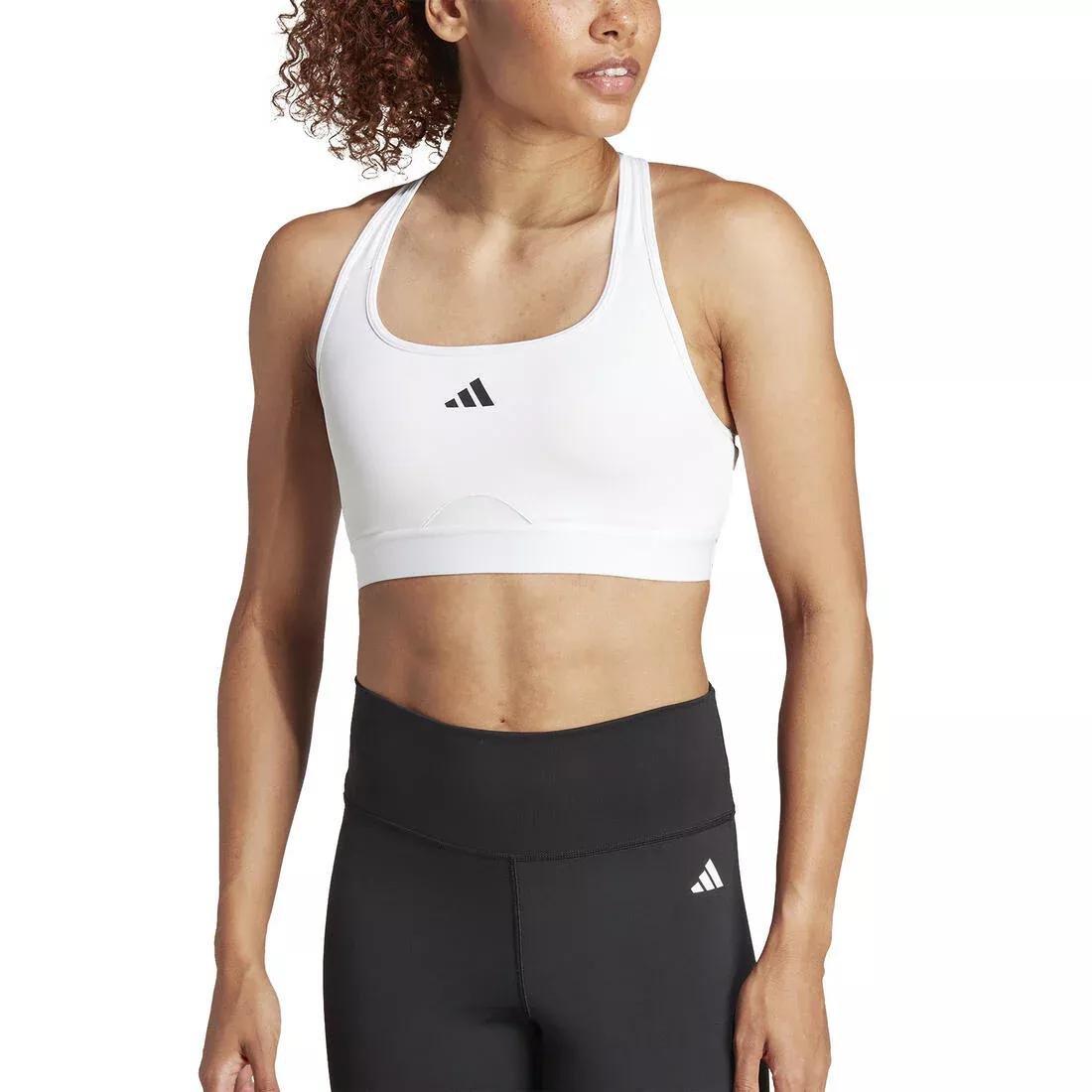 Powerreact Training Medium-Support Bra, White, No Color, large image number 2