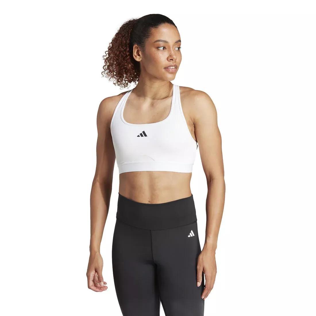 Powerreact Training Medium-Support Bra, White, No Color, large image number 6