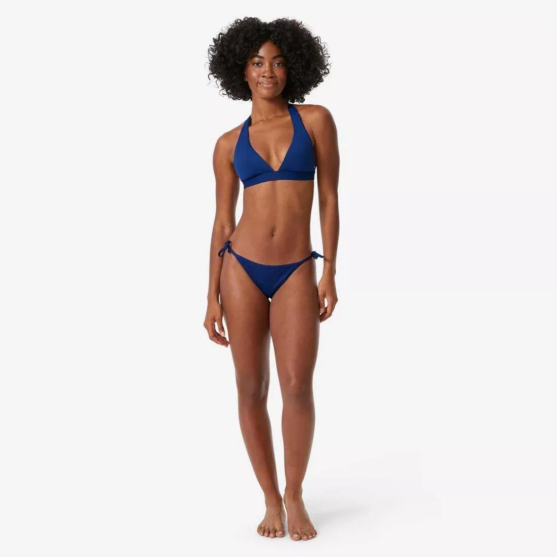 Women Surfing Glitter Halterneck Bikini Top, Cora, Blue, No Color, medium