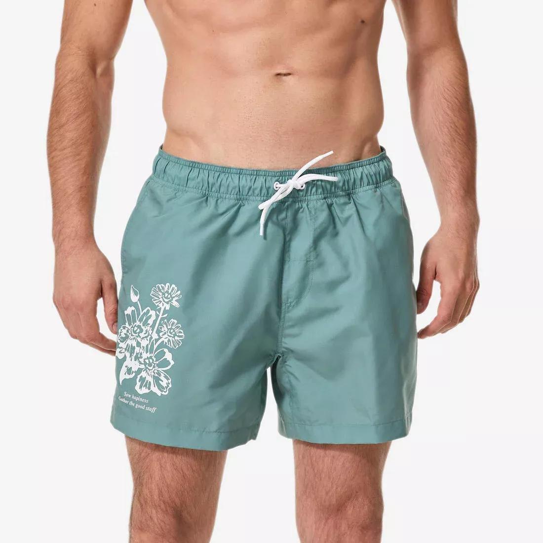 Men surfing boardshorts short swim shorts 15 - 100 Palmito, Khaki, No Color, large image number 0