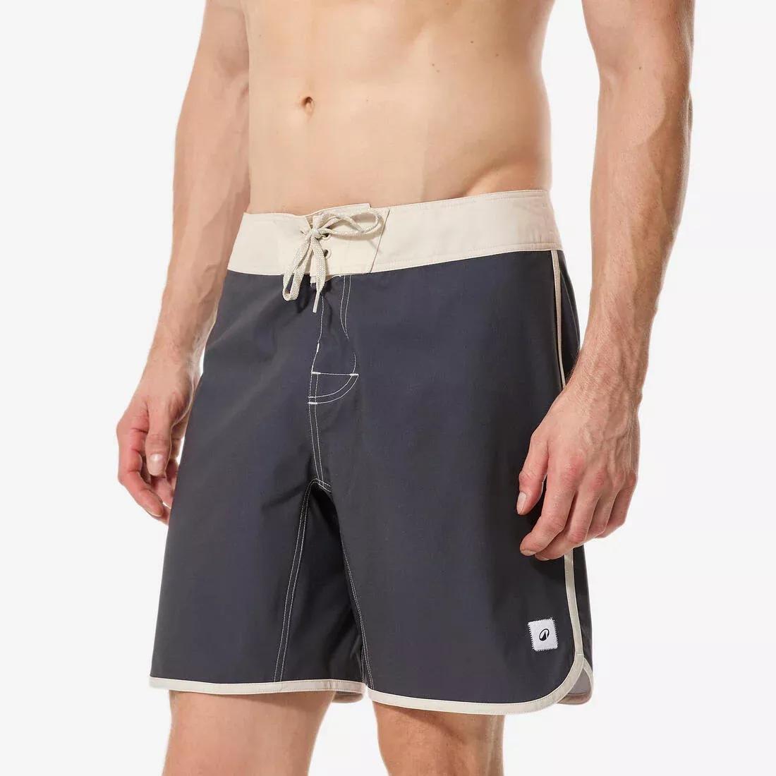 Men surfing boardshorts mid-length surf shorts 18&rdquo; - 500 Marin, Grey, No Color, medium