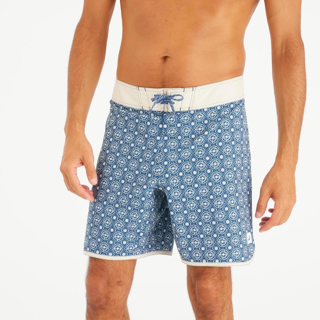 Men surfing boardshorts mid-length surf shorts 18&rdquo; - 500 Marin, Grey, No Color, medium