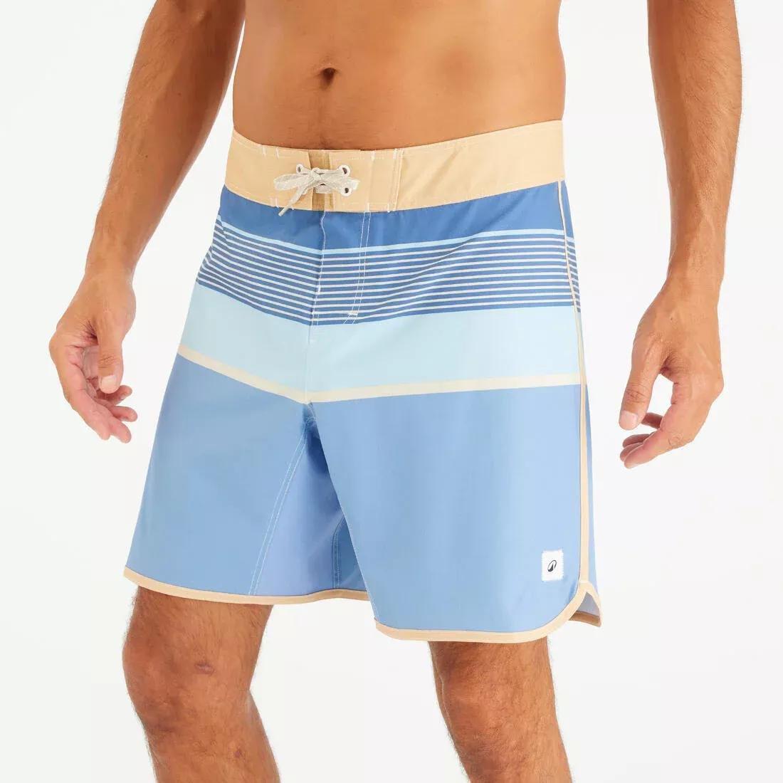 Men surfing boardshorts mid-length surf shorts 18&rdquo; - 500 Marin, Grey, No Color, large image number 3