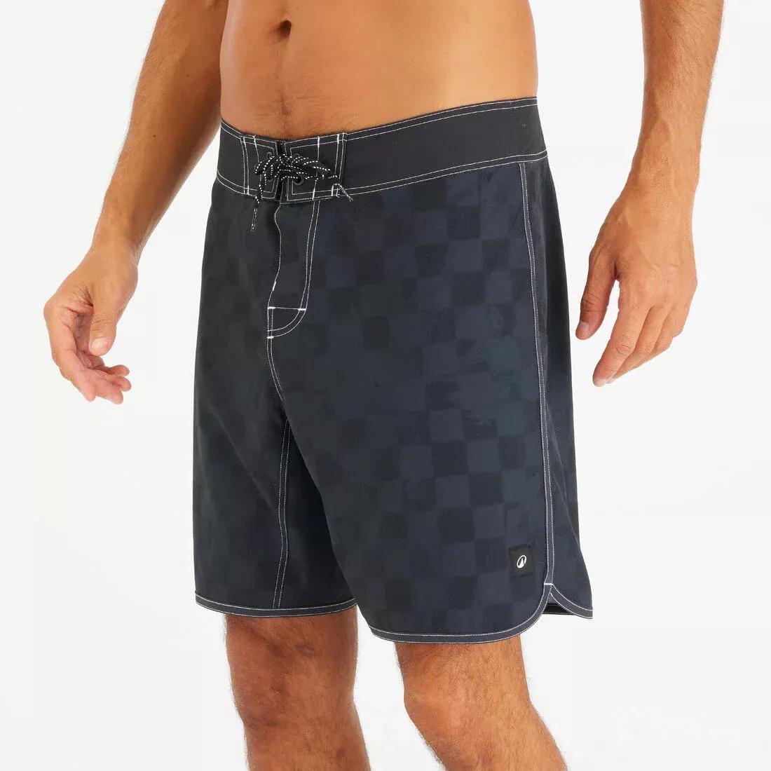 Men surfing boardshorts mid-length surf shorts 18&rdquo; - 500 Marin, Grey, No Color, large image number 4
