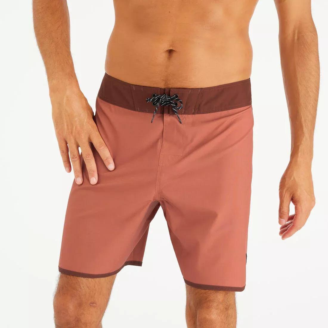 Men surfing boardshorts mid-length surf shorts 18&rdquo; - 500 Marin, Grey, No Color, large image number 5
