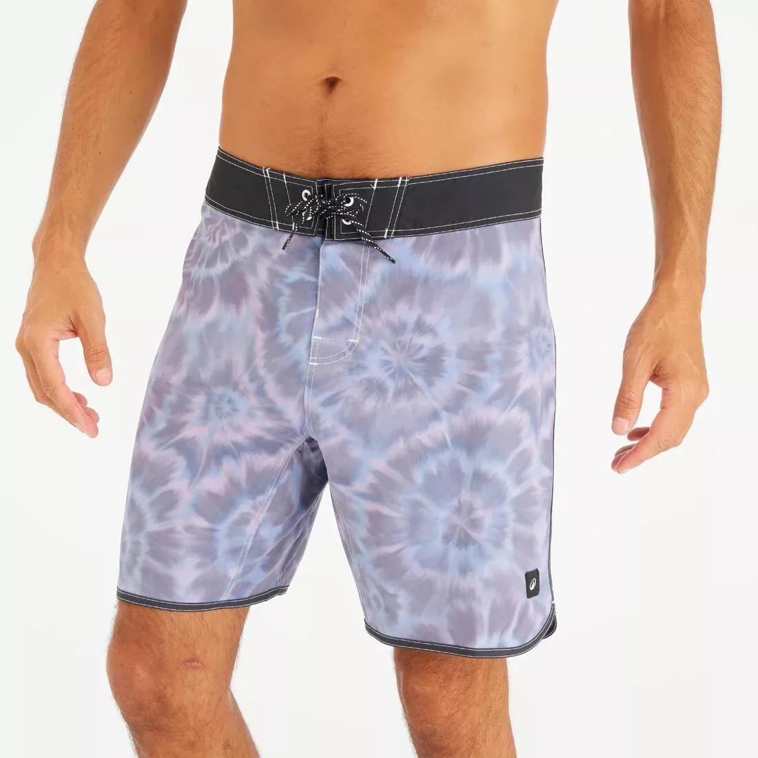 Men surfing boardshorts mid-length surf shorts 18&rdquo; - 500 Marin, Grey, No Color, large image number 6