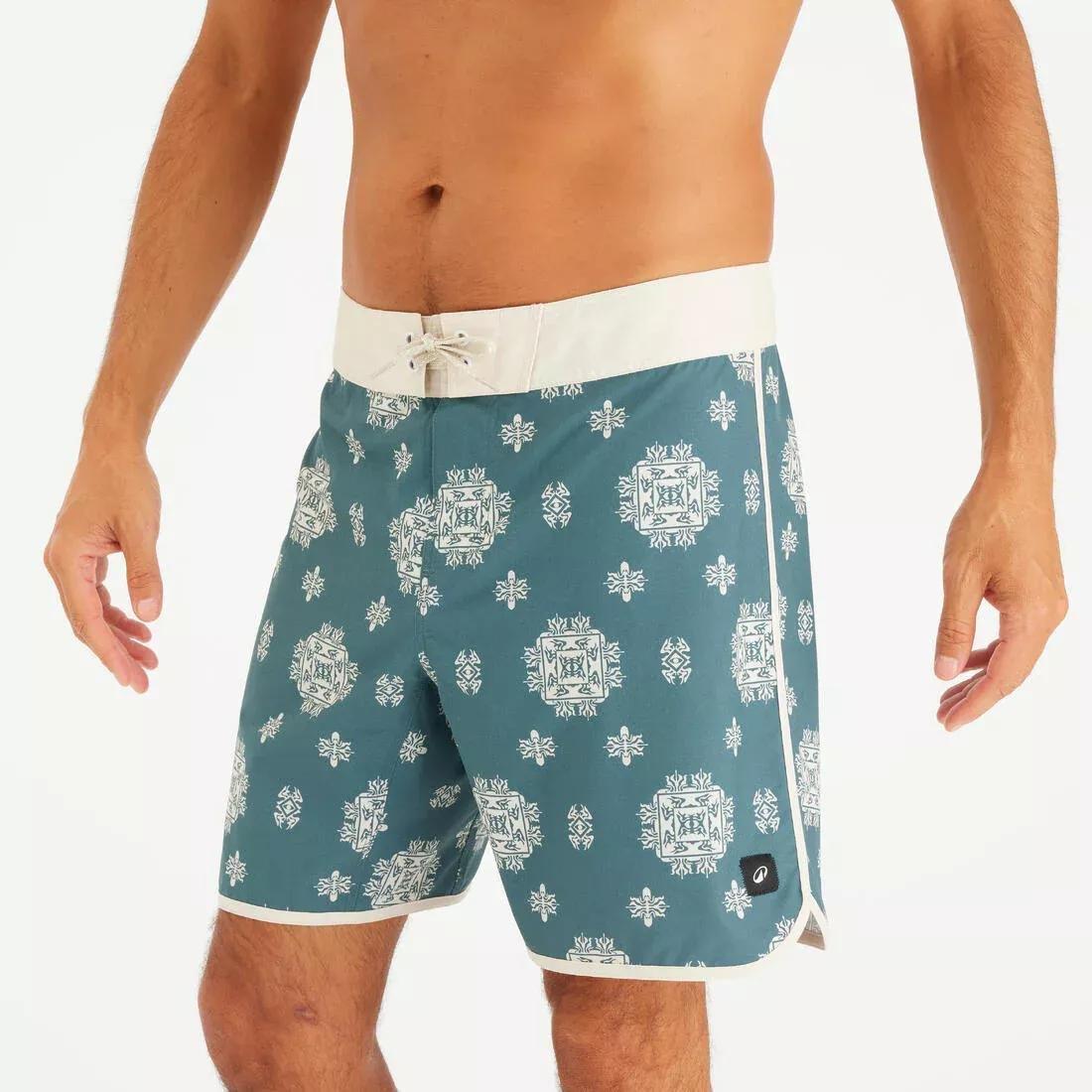 Men surfing boardshorts mid-length surf shorts 18&rdquo; - 500 Marin, Grey, No Color, large image number 7