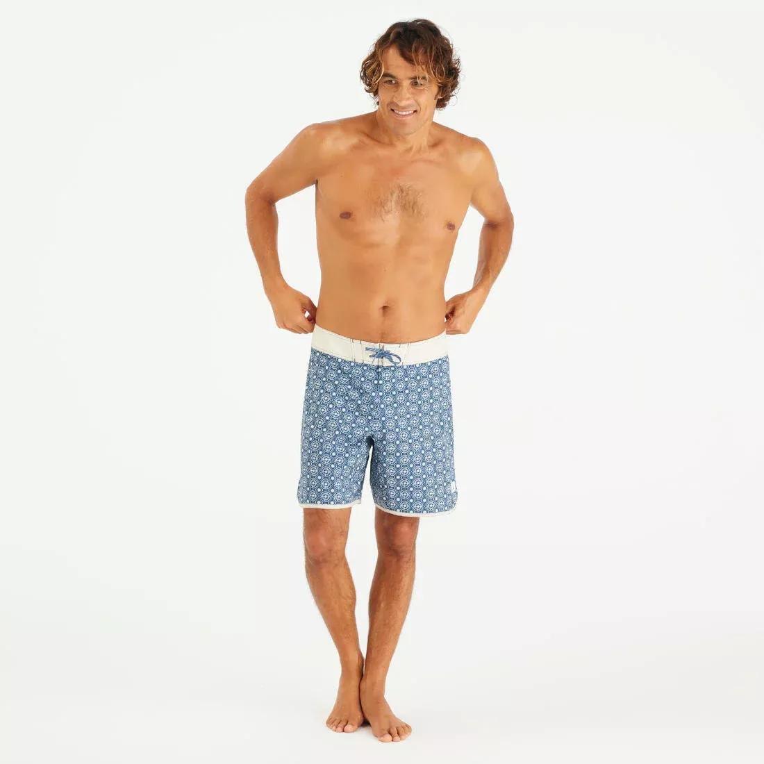 Men surfing boardshorts mid-length surf shorts 18&rdquo; - 500 Marin, Grey, No Color, large image number 9