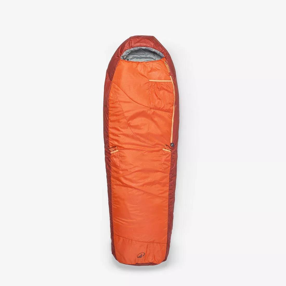 Kids 0آ&deg;C Camping Sleeping Bag - Mh500, Orange, No Color, medium