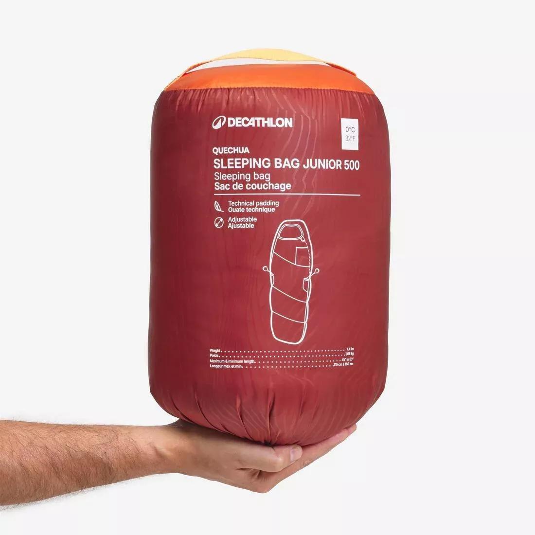 Kids 0آ&deg;C Camping Sleeping Bag - Mh500, Orange, No Color, medium