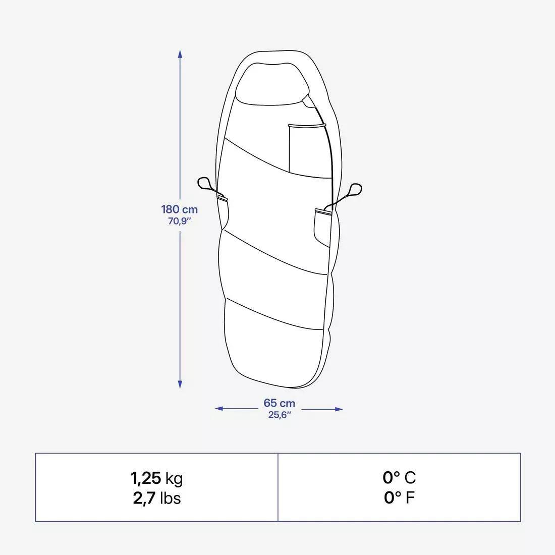Kids 0آ&deg;C Camping Sleeping Bag - Mh500, Orange, No Color, large image number 3