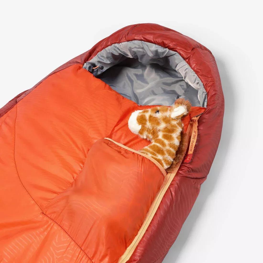 Kids 0آ&deg;C Camping Sleeping Bag - Mh500, Orange, No Color, large image number 4