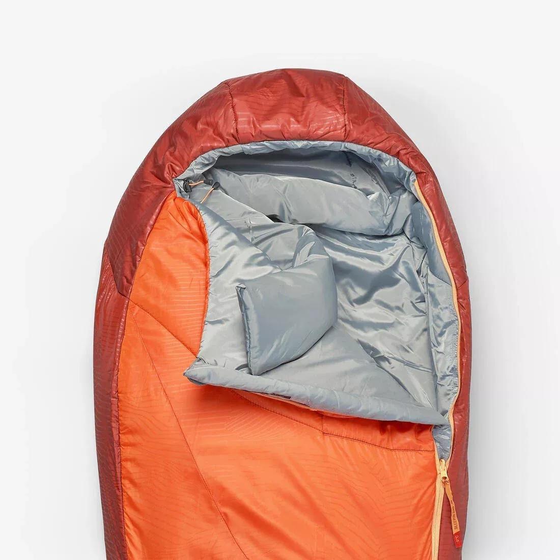 Kids 0آ&deg;C Camping Sleeping Bag - Mh500, Orange, No Color, large image number 5