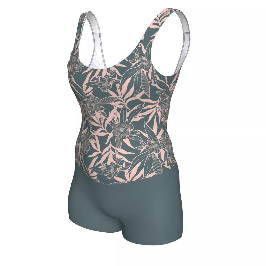 Women swimming 1-piece shorty swimsuit, Khaki, No Color, large image number 0