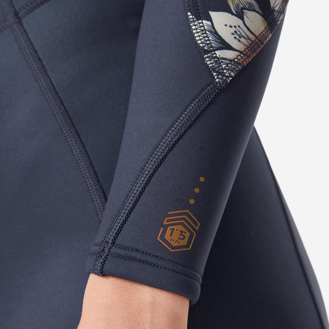 Women Surfing Long Sleeve Shorty Back Zip - 900, Blue, No Color, large image number 5