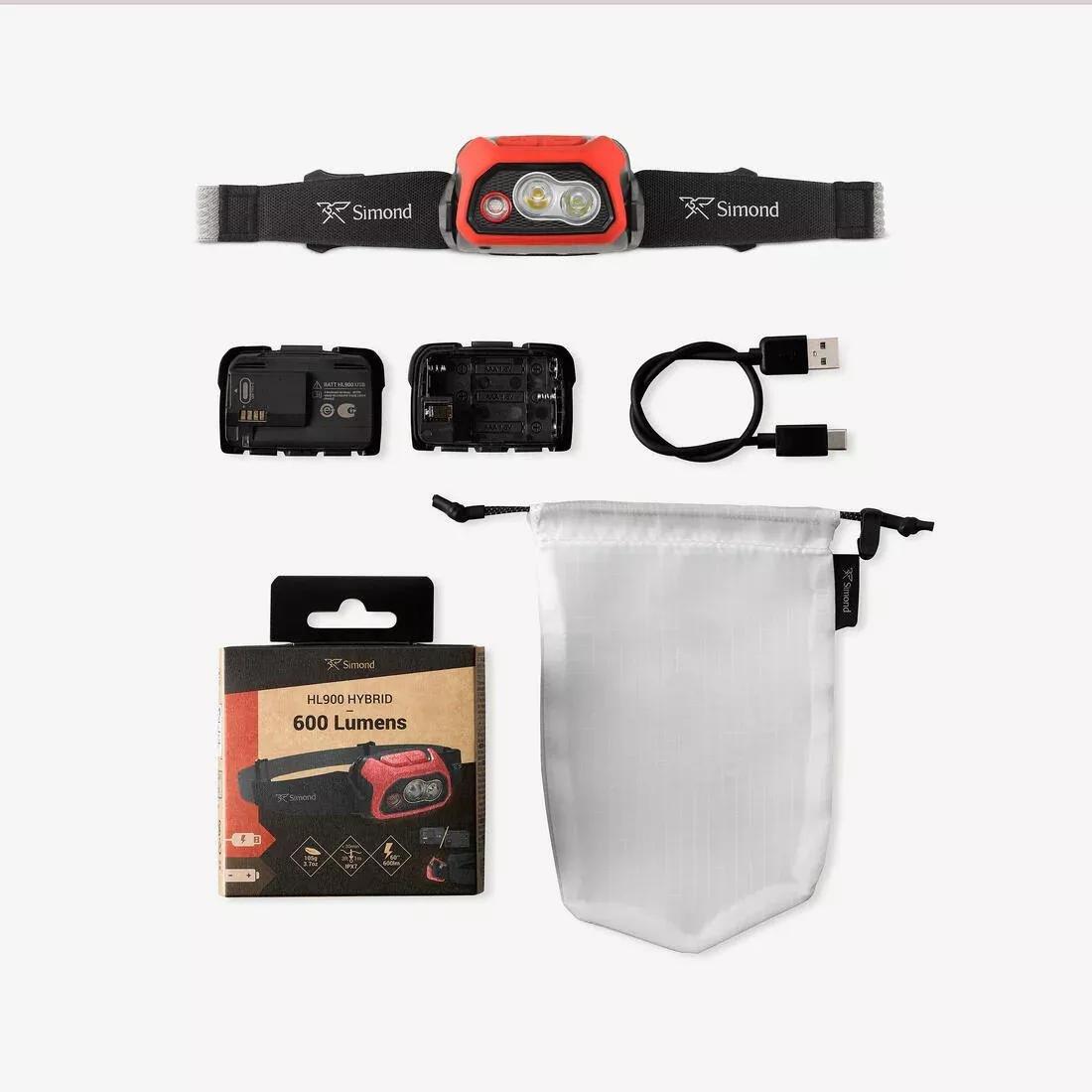 Rechargeable Head Torch - 600 Lumen - HL900 USB V3, Red, No Color, large image number 3