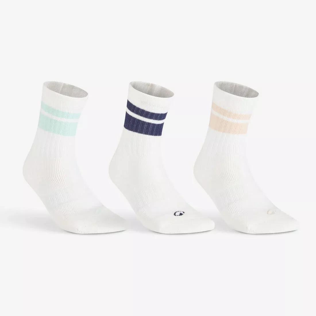 High Tennis Crew Socks Tri-Pack - RS 500, White, No Color, large image number 3
