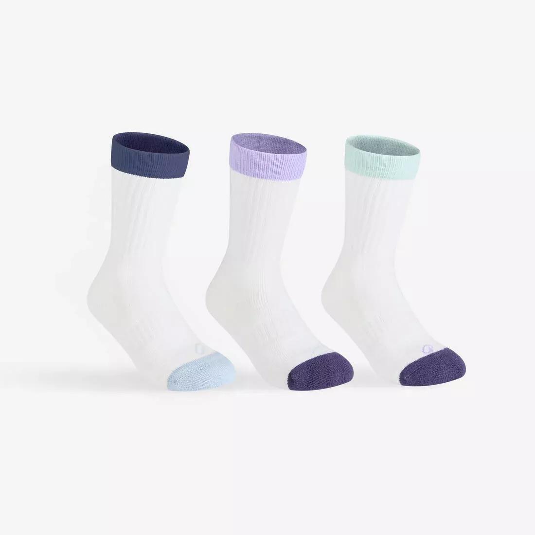 Kids High Tennis Socks - RS 500 Tri-Pack, White, No Color, medium