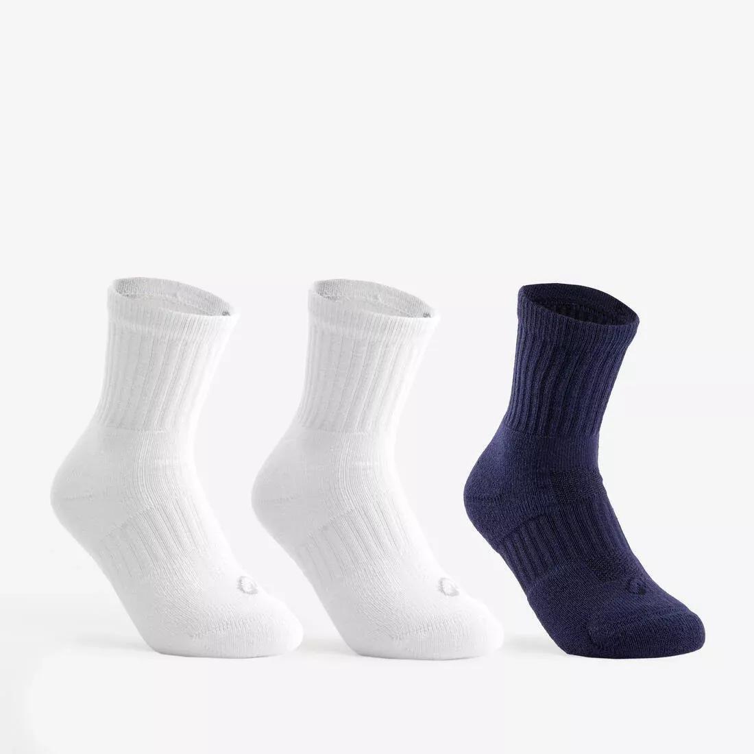 Kids High Tennis Socks - RS 500 Tri-Pack, White, No Color, large image number 3