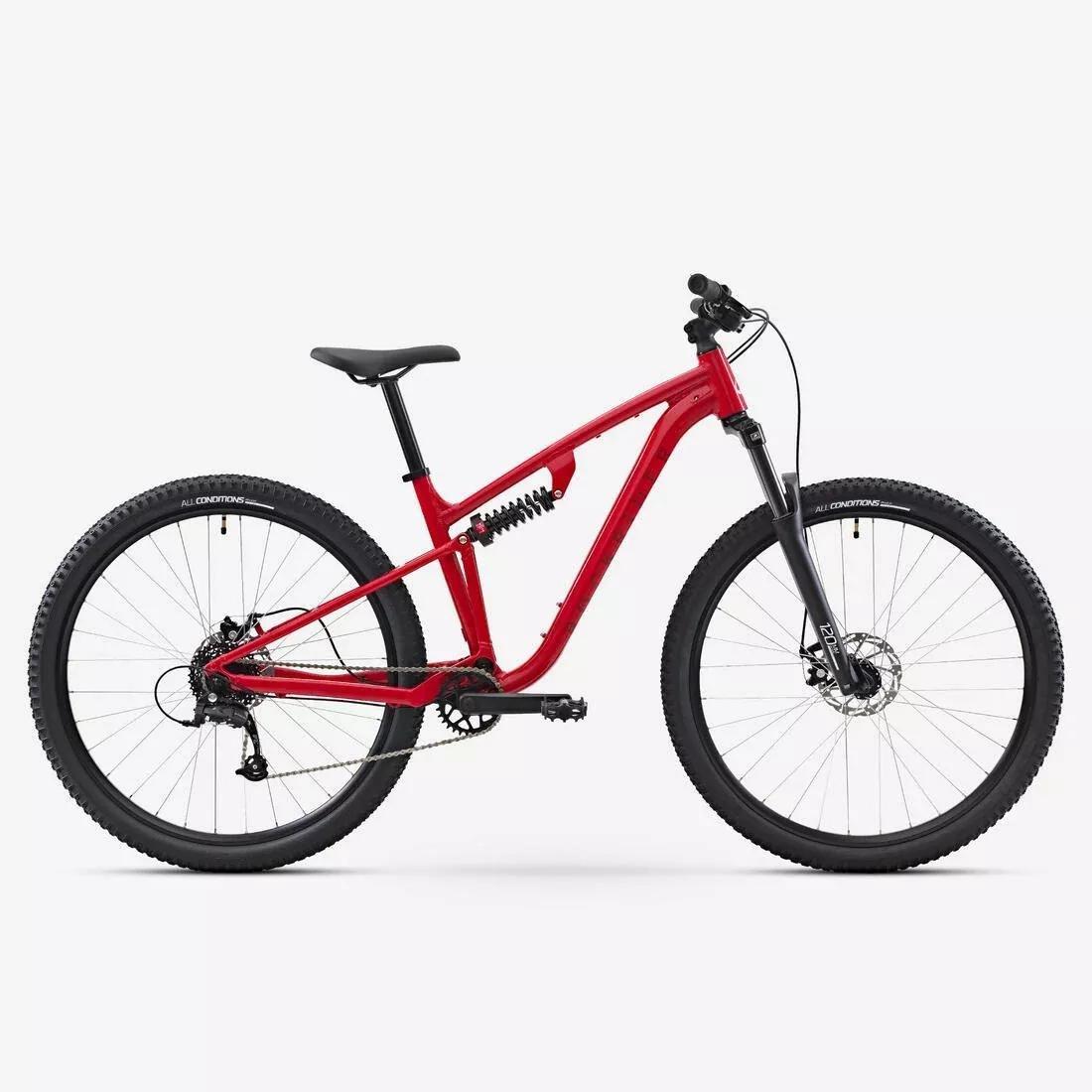 29in Full Suspension Touring Mountain Bike - Expl 100, Red, No Color, medium