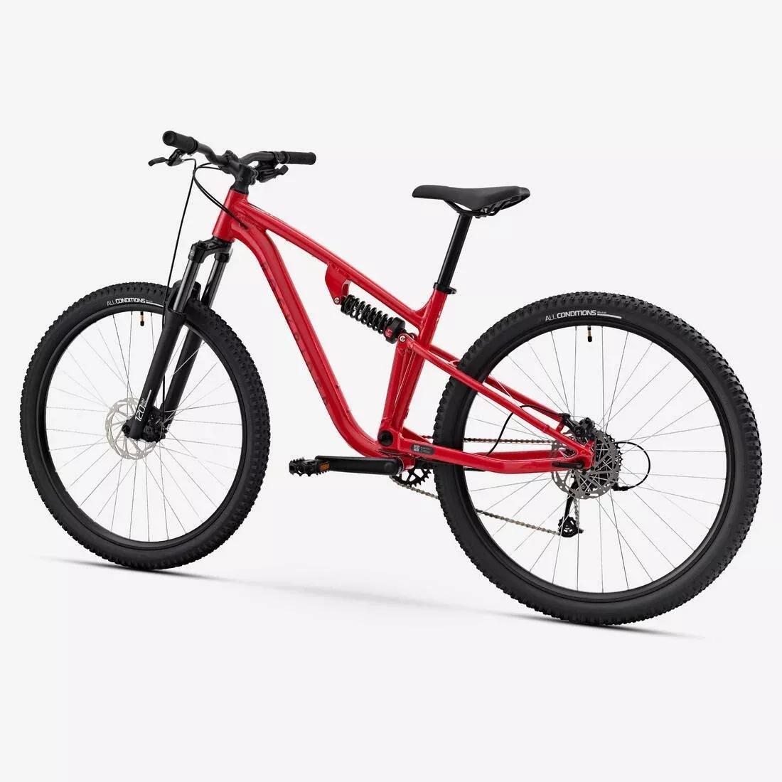 29in Full Suspension Touring Mountain Bike - Expl 100, Red, No Color, medium