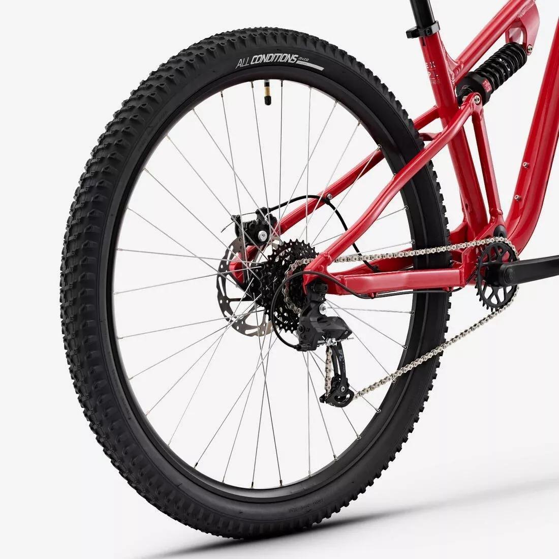 29in Full Suspension Touring Mountain Bike - Expl 100, Red, No Color, large image number 4