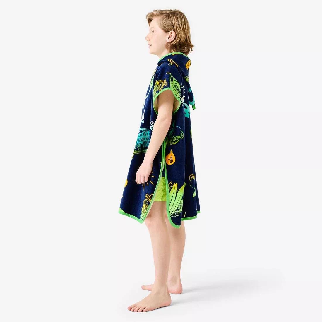 Kids Surf Poncho 500 (110 To 135 cm) - Surfy, Green, No Color, large image number 5