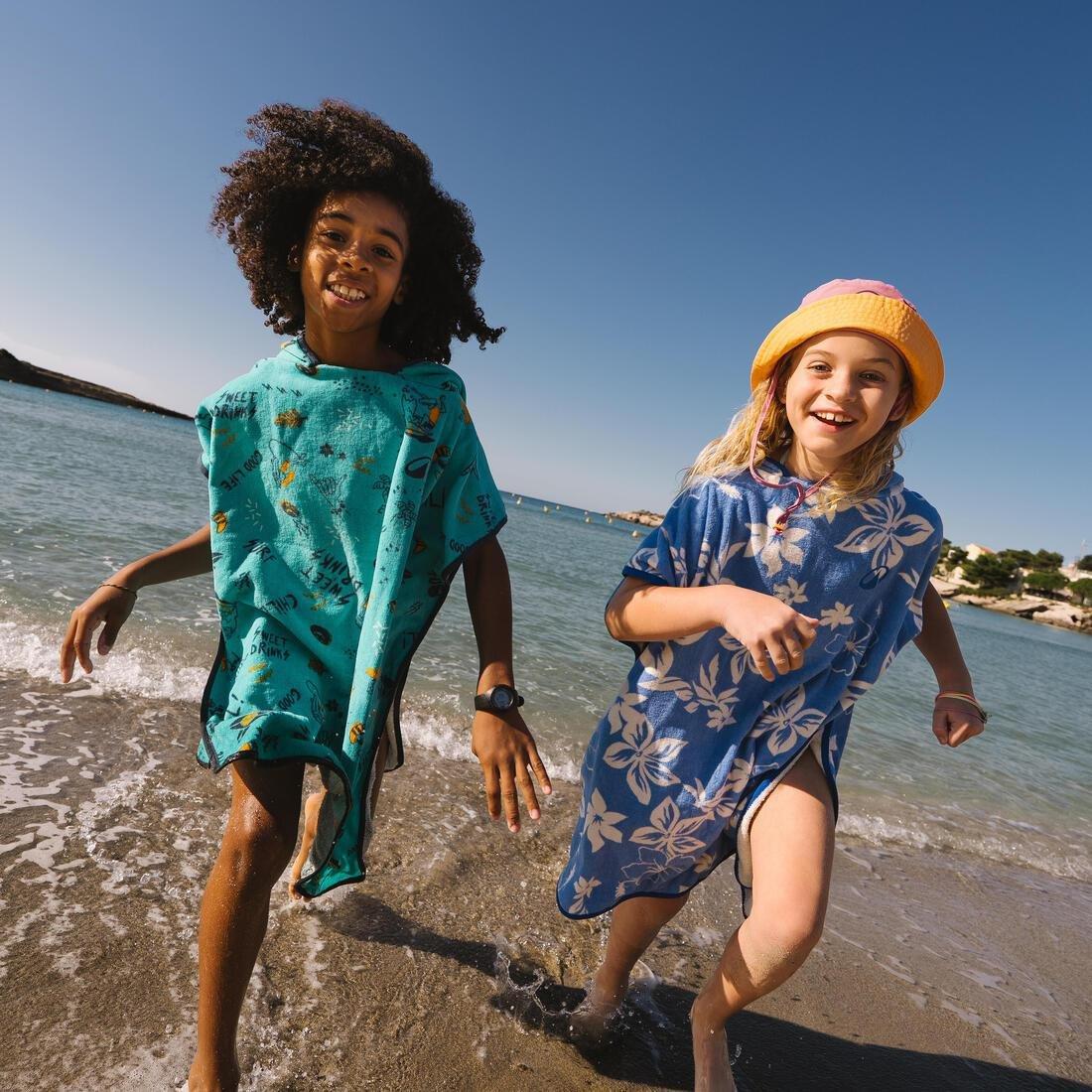 Kids Surf Poncho 500 (110 To 135 cm) - Surfy, Green, No Color, large image number 6