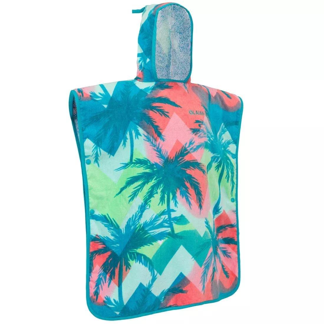 Kids Surf Poncho 500 (110 To 135 cm) - Surfy, Green, No Color, large image number 7
