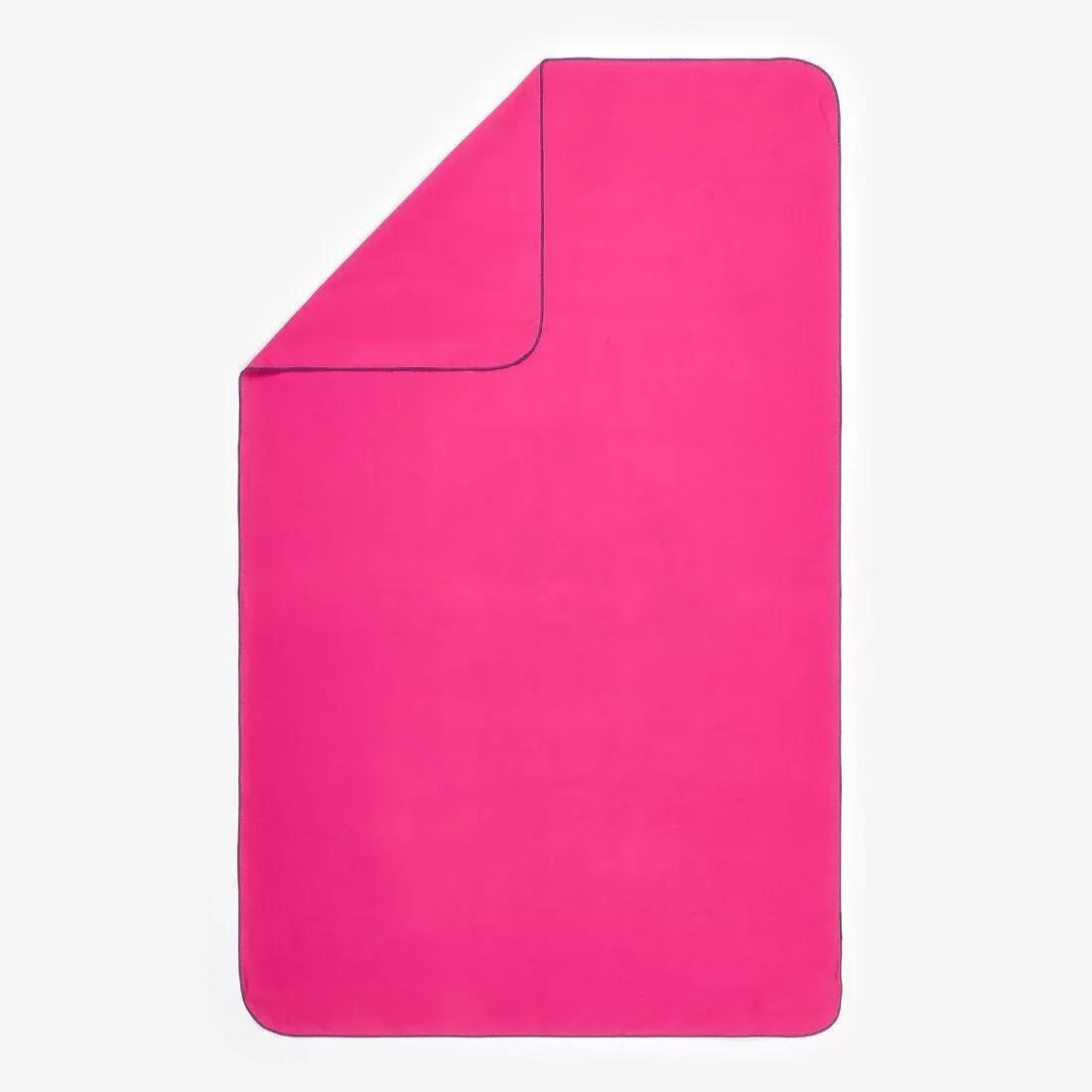 Swimming Microfibre Towel Size L 80 x 130 cm, Pink, No Color, large image number 3
