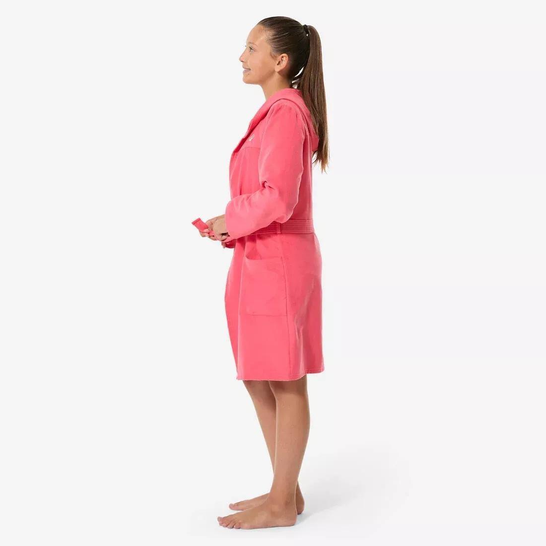 Kids Girls Compact Microfibre Pool Bathrobe, Pink, No Color, large image number 4