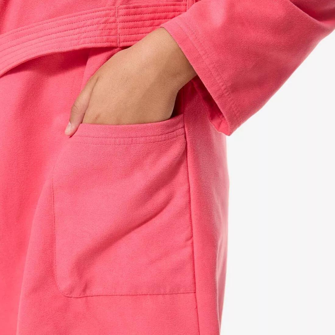 Kids Girls Compact Microfibre Pool Bathrobe, Pink, No Color, large image number 5