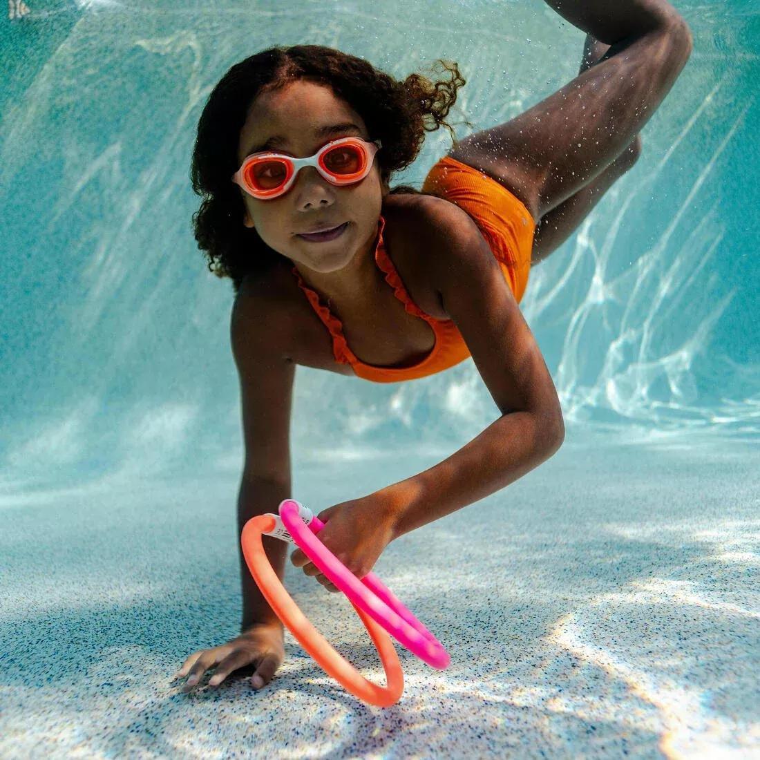 Kids Unisex Swimming Goggles - Xbase turquoise tinted, Orange, No Color, large image number 0
