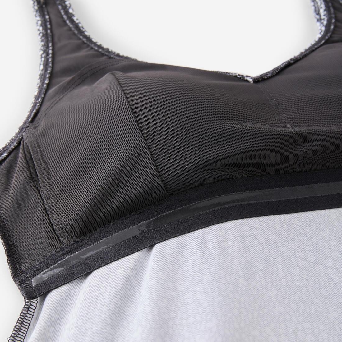 Women Aquafit Tankini Swimsuit, Black, No Color, large image number 7