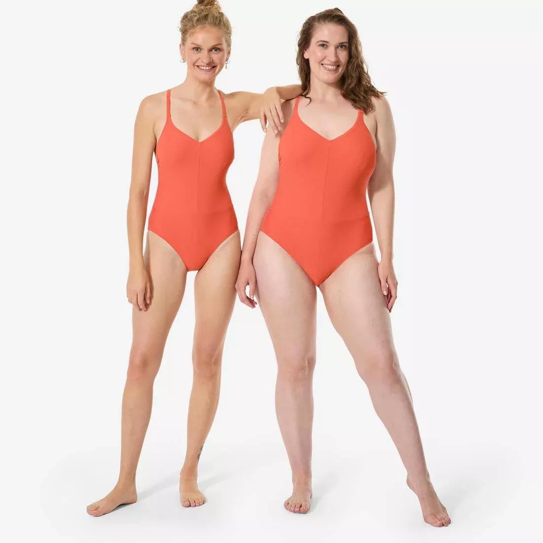 Women 1-Piece Swimsuit, Orange, No Color, medium