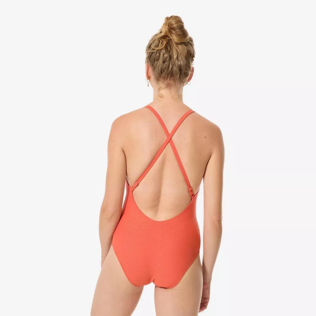 Women 1-Piece Swimsuit, Orange, No Color, medium