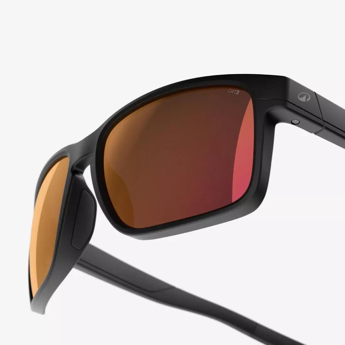 Polarised Category 3 Sports Sunglasses - Explore 500 SQR, Black, No Color, large image number 6