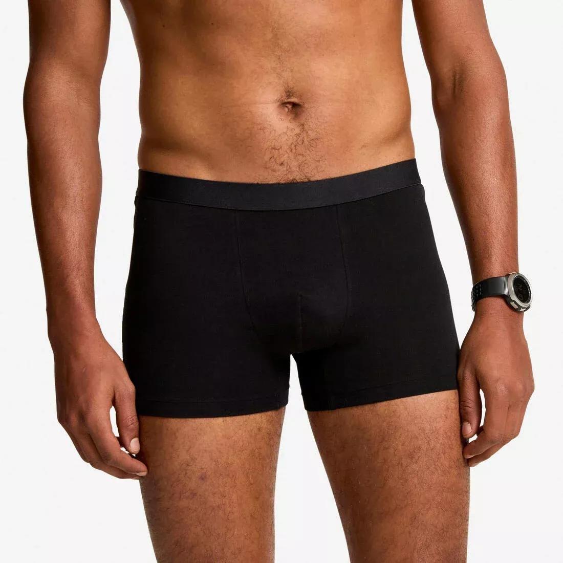 Men Short Cotton Boxers 2-Pack, Black, No Color, medium