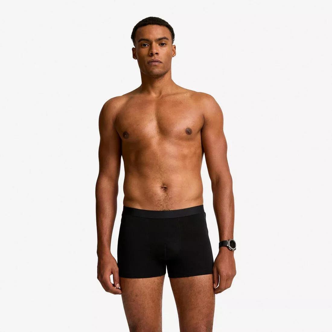 Men Short Cotton Boxers 2-Pack, Black, No Color, medium