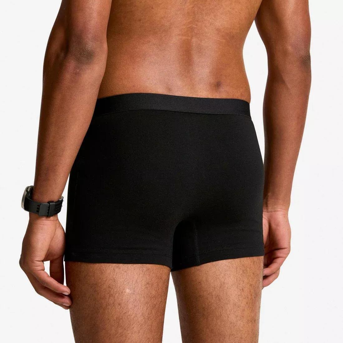 Men Short Cotton Boxers 2-Pack, Black, No Color, large image number 3