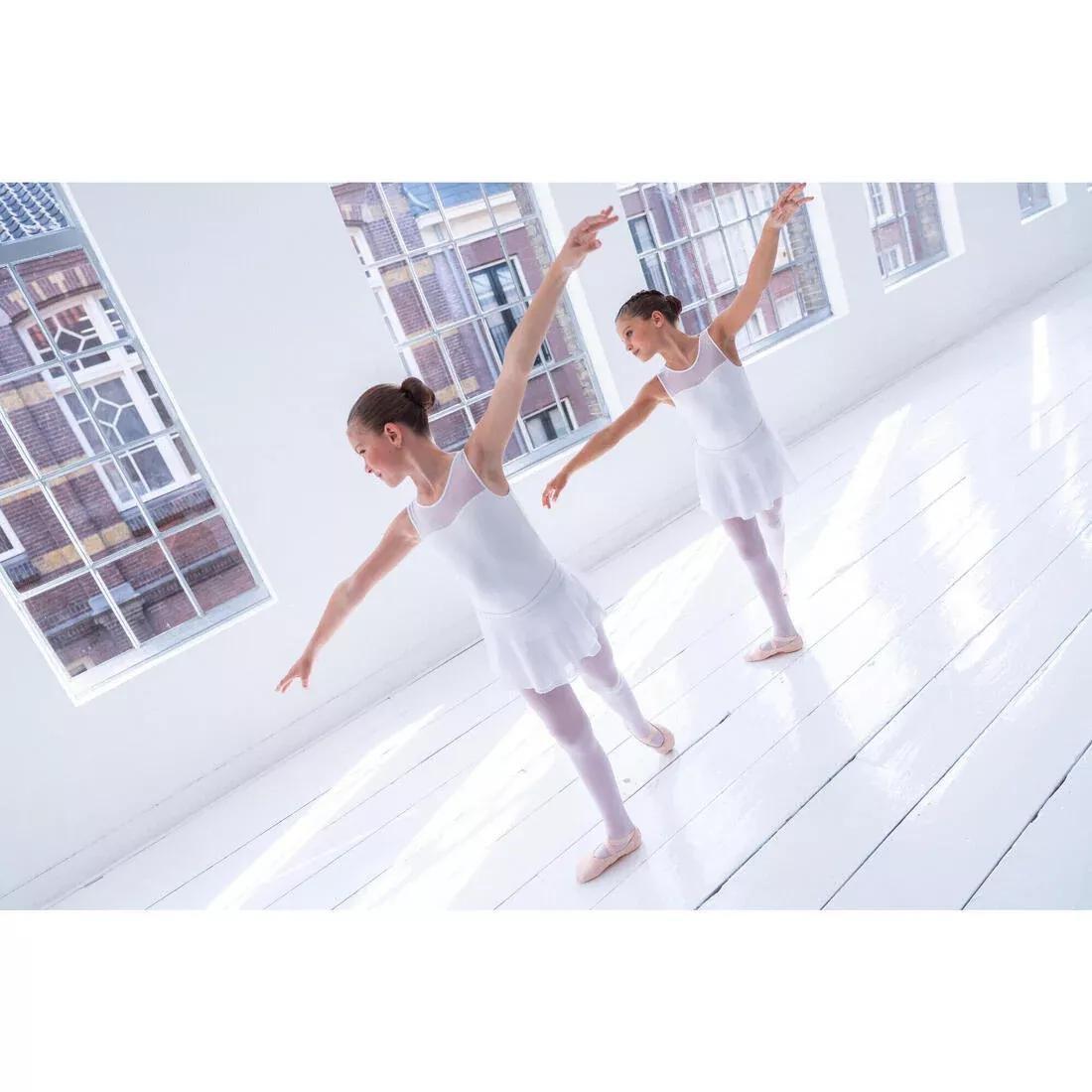 Kids Girls Voile Ballet Leotard, White, No Color, large image number 6