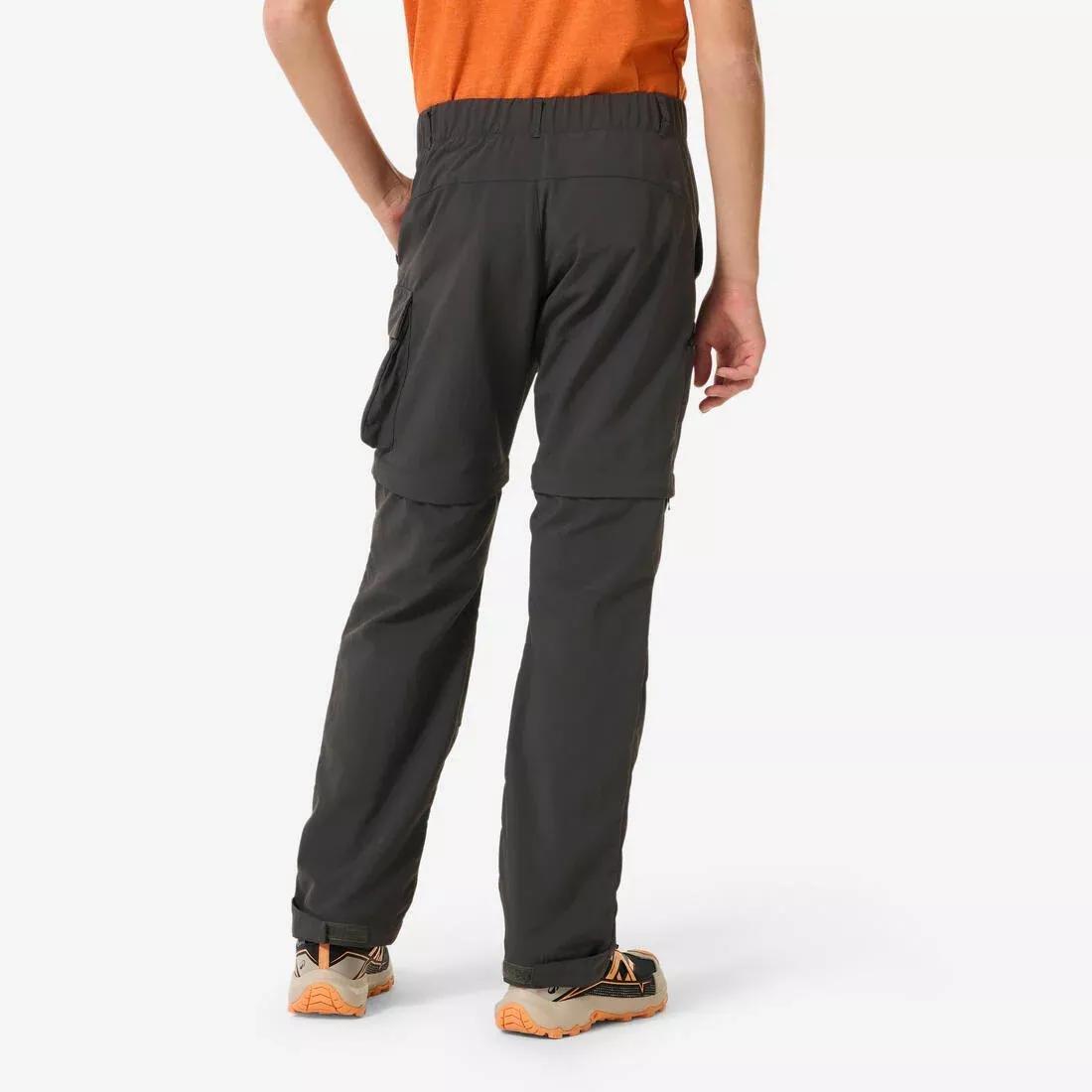 Kids Convert. Hiking Trousers 7 - 15 years - MH500, Grey, No Color, large image number 3