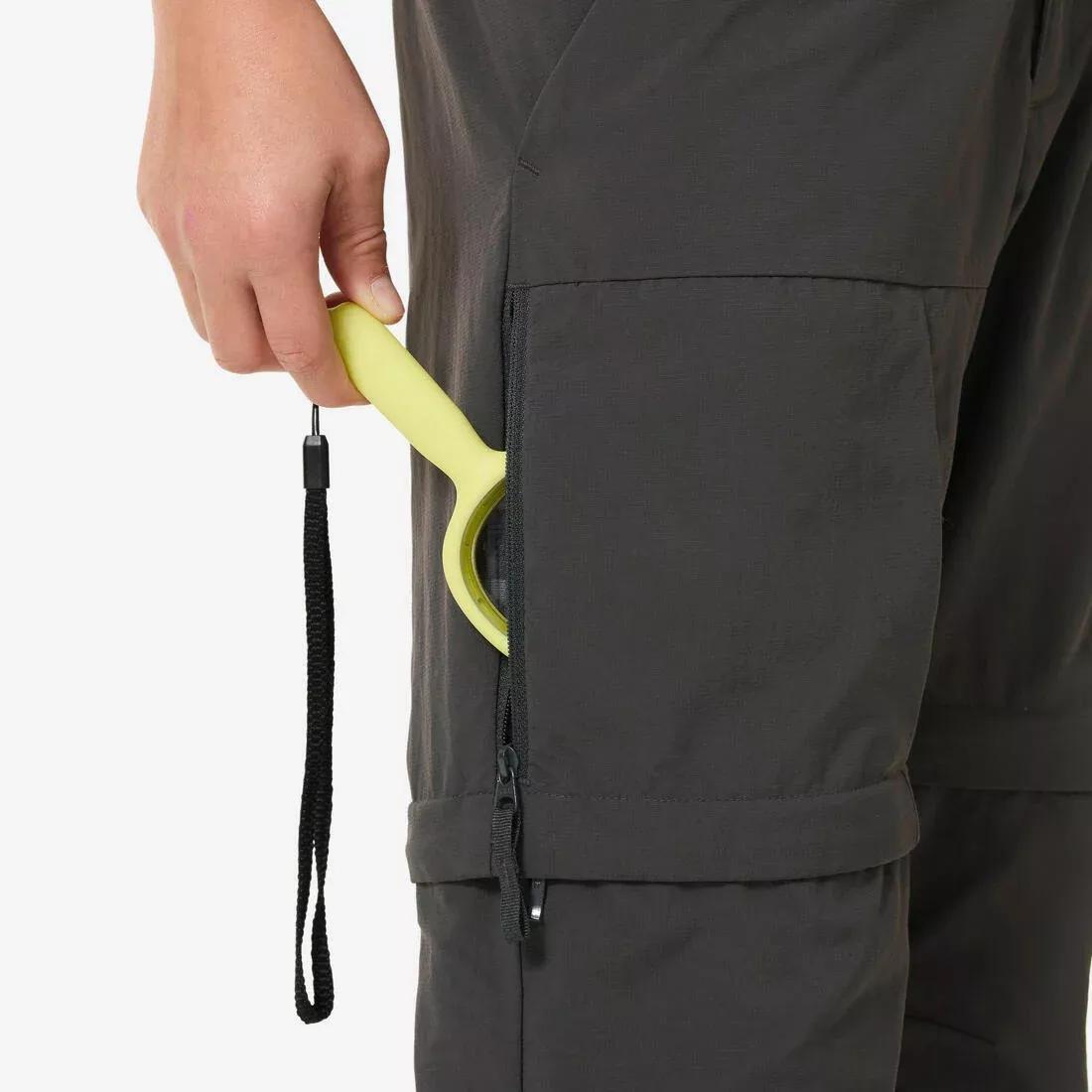 Kids Convert. Hiking Trousers 7 - 15 years - MH500, Grey, No Color, large image number 5