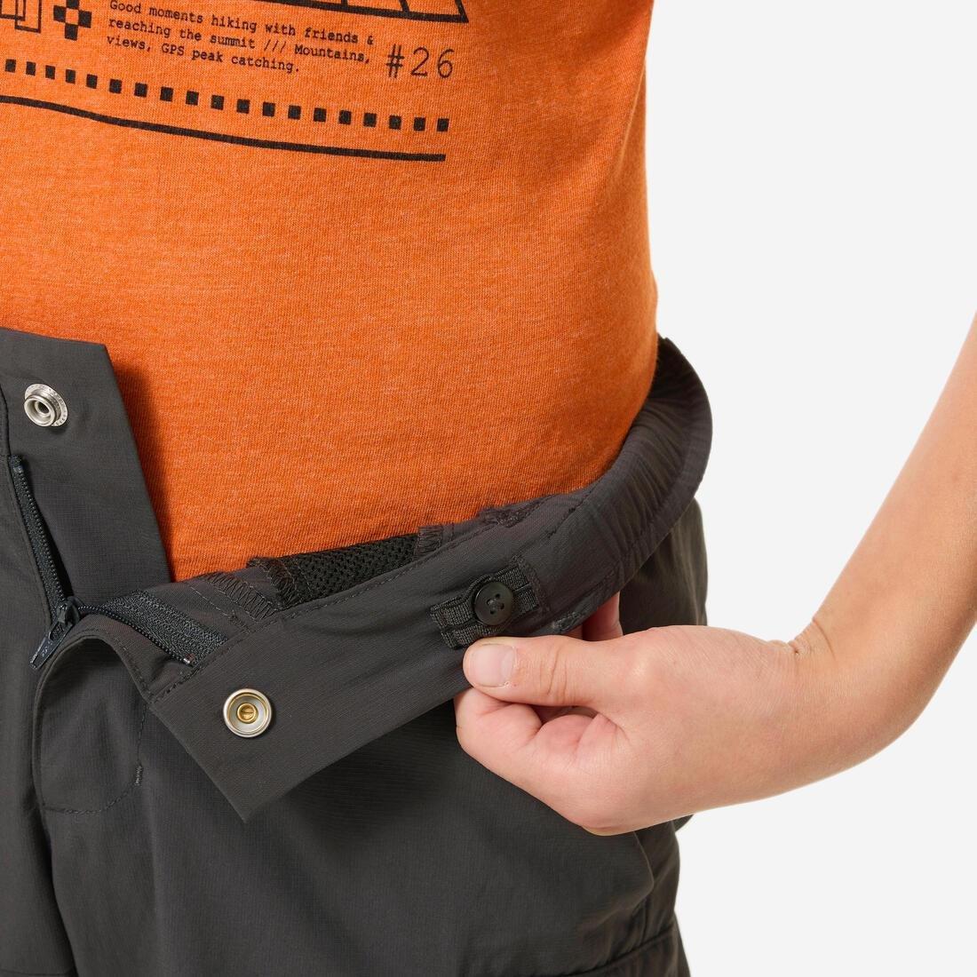 Kids Convert. Hiking Trousers 7 - 15 years - MH500, Grey, No Color, large image number 9