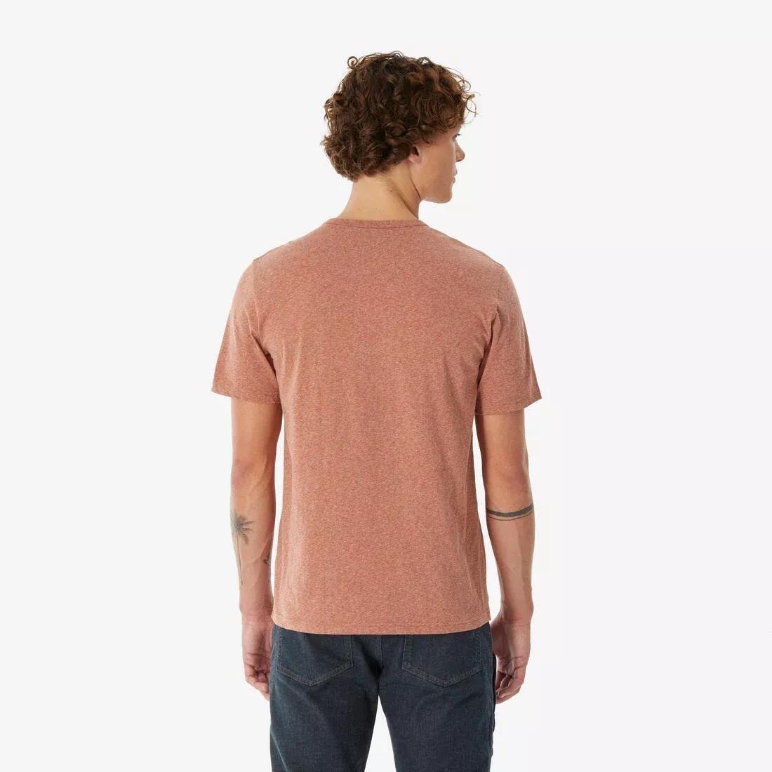 Men Short-Sleeved Hiking T-Shirt NH100, Brown, No Color, large image number 3