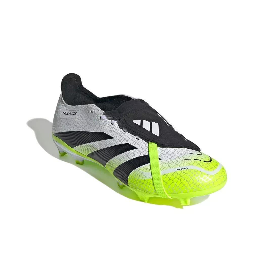 Adults Predator League Fold-Over Tongue Firm/Multi-Ground Boots, White, No Color, large image number 2
