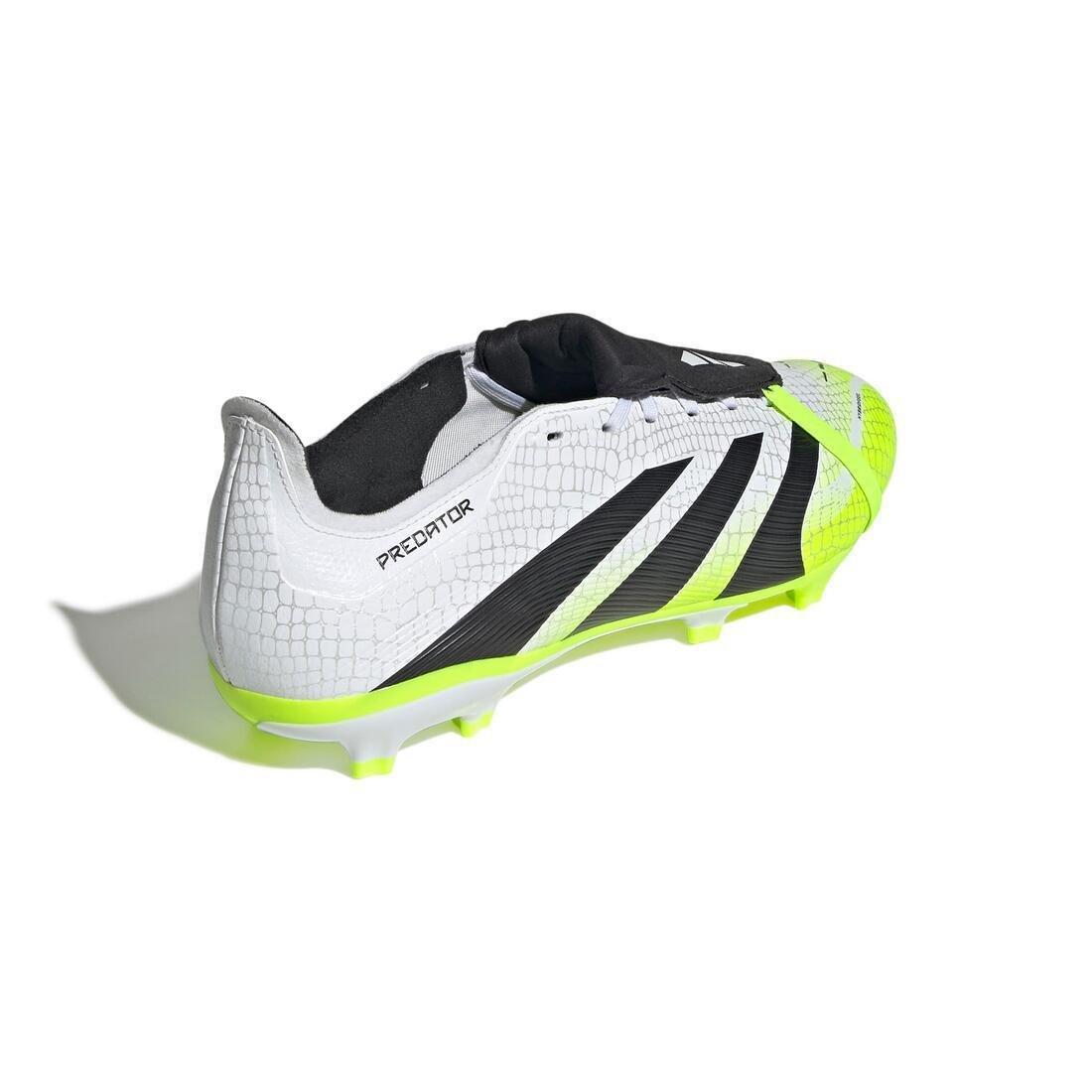 Adults Predator League Fold-Over Tongue Firm/Multi-Ground Boots, White, No Color, large image number 3
